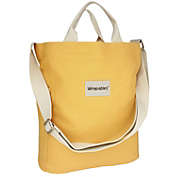 Wrapables Canvas Tote Bag for Women, Casual Cross Body Shoulder Handbag / Yellow