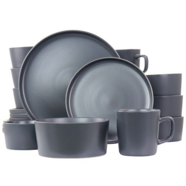 Elama Luxmatte Dark Grey 20 Piece Dinnerware Set. View a larger version of this product image.