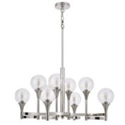 Cal Lighting 15W X 8 Milbank Metal Chandelier And Clear Round Glass Shades