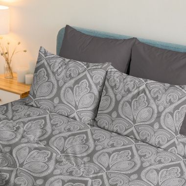 Lux Decor Collection 4-Pieces Deep Pocket Microfiber Printed Bed Sheet Set in Twin XL Size Gray. View a larger version of this product image.