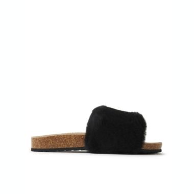 Dearfoams Womens Canberra Genuine Shearling Footbed Slide. View a larger version of this product image.