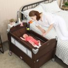 Alternate image 1 for Hivago 5-in-1  Portable Baby Beside Sleeper Bassinet Crib Playard with Diaper Changer