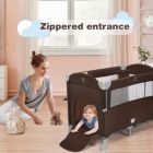 Alternate image 2 for Hivago 5-in-1  Portable Baby Beside Sleeper Bassinet Crib Playard with Diaper Changer