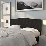 Emma + Oliver Tufted Upholstered King Size Headboard in Black Fabric