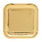 Alternate image 2 for Blue Panda Gold Paper Party Plates for Birthday Cake Dessert, Foil Square Design (7 in, 48 Pack)