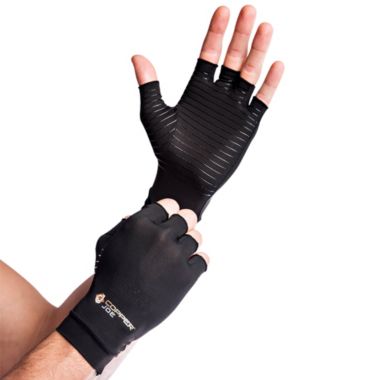 Copper Joe Compression Glove, Arthritis Fingerless Glove, Lightweight Hand Brace Gloves for Hand Pain Relief, Gaming Gloves Carpal Tunnel, Rheumatoid and Tendonitis for Men & Women (1 Pair). View a larger version of this product image.