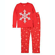 Leveret Kids Cotton Top and Fleece Pants Pajamas Snowflake