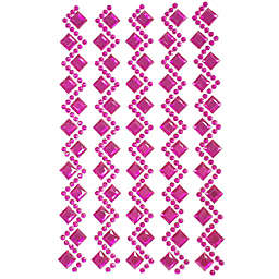 Wrapables Diamond and Round Acrylic Self Adhesive Crystal Gem Stickers / Rose Red