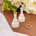 Alternate image 1 for Juvale Wedding Bubbles for Reception Party Favors, White Tier Cake Design (144 Pack)