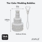 Alternate image 3 for Juvale Wedding Bubbles for Reception Party Favors, White Tier Cake Design (144 Pack)
