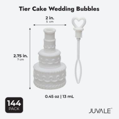 Juvale Wedding Bubbles for Reception Party Favors, White Tier Cake Design (144 Pack). View a larger version of this product image.
