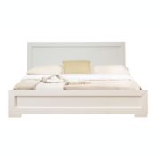 white wood platform bed queen