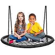Sorbus Kids Indoor/Outdoor Round Web Spinner Swing in Black