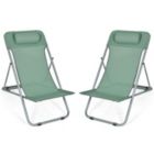 Alternate image 0 for Slickblue Portable Beach Chair Set of 2 with Headrest -Green