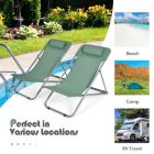 Alternate image 1 for Slickblue Portable Beach Chair Set of 2 with Headrest -Green