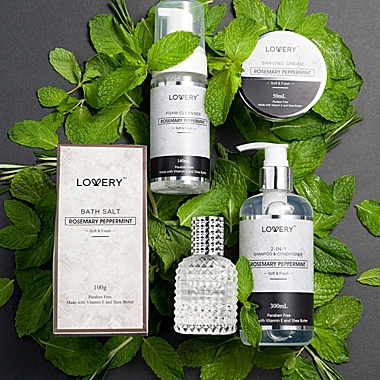 Premium Bath and Body Beauty Basket, Rosemary Peppermint Home Spa Set. View a larger version of this product image.
