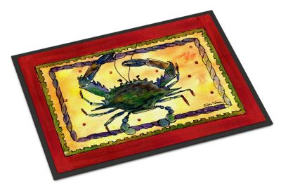 Geo Crafts G384 18 x 30 in Single Blue Crab with Blue Border Doormat 
