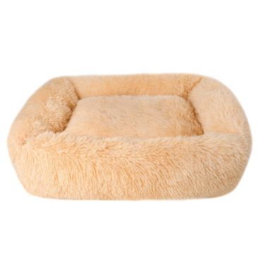 Bcbmall Soft Plush Orthopedic Pet Bed Slepping Mat Cushion for Small Large Dog Cat (Beige - X-Small). View a larger version of this product image.