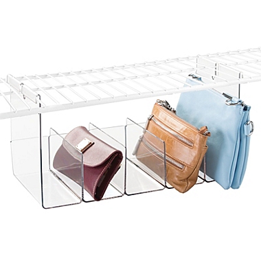 mDesign Plastic Closet Storage Organizer Tray, Hangs Below Shelving - Clear. View a larger version of this product image.