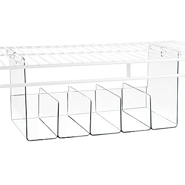 mDesign Plastic Closet Storage Organizer Tray, Hangs Below Shelving - Clear. View a larger version of this product image.