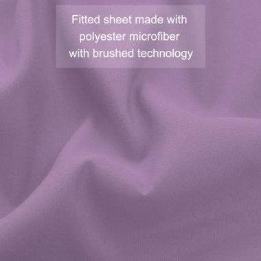 PiccoCasa 110GSM Brushed Microfiber Fitted Sheet, Solid Polyester Pocket Bed Sheet, Soft and Breathable Bed Fitted Sheet, Purple Queen. View a larger version of this product image.