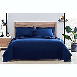 The Nesting Company Scarlet 6 Piece Super Soft and Silky Sheet Set - Queen - Navy