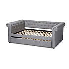Alternate image 3 for Baxton Studio Mabelle Modern And Contemporary Gray Fabric Upholstered Queen Size Daybed With Trundle - Gray