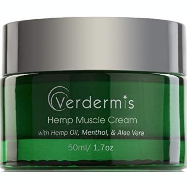 Verdermis Hemp Muscle Cream with Hemp Oil, Menthol, and Aloe Vera. Soothing and Calming Effect to Muscles, Joints, Back, Knees, Nerves. Non-GMO. Vegan. Fast Acting. Non-Greasy.. View a larger version of this product image.