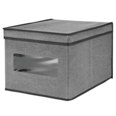 mDesign Soft Fabric Closet Storage Organizer Box, Large, Textured. View a larger version of this product image.