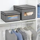 Alternate image 2 for mDesign Soft Fabric Closet Storage Organizer Box, Large, Textured