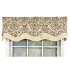 Alternate image 1 for RLF Home Diamond Damask Glory Valance Blush. 3" Rod Pocket, Layered. 50"W X 16"L