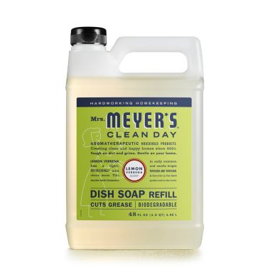 Mrs. Meyer's Clean Day Liquid Dish Soap Refill, Lemon Verbena Scent, 48 ounce bottle. View a larger version of this product image.