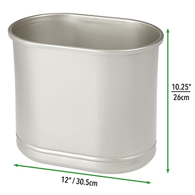 mDesign Slim Small Metal Trash Can Wastebasket, Garbage Bin. View a larger version of this product image.