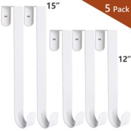 TQS 5-Pieces White Wreath Hanger Over The Door