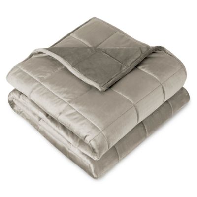 Bare Home Weighted Blanket for Adults and Kids - Premium Heavy Blanket - Nontoxic Glass Beads (Minky Fleece  Taupe, 80 in x 87 in - 25 lb)