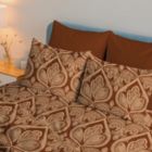 Alternate image 3 for Lux Decor Collection 6-Pieces Deep Pocket Microfiber Printed Bed Sheet Set in Full Size Chocolate