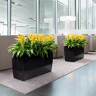 Alternate image 2 for Lechuza USA 30" Glossy Red Cararo Rectangular Planter