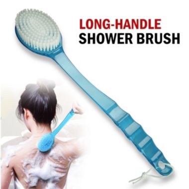 Stock Preferred Long Handle Shower Back Scrubber Blue. View a larger version of this product image.
