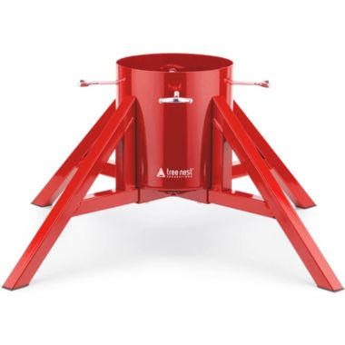 Tree Nest Christmas Tree Stand Base Holder Modern Design for 10ft Real Trees, Steel Large, Red. View a larger version of this product image.