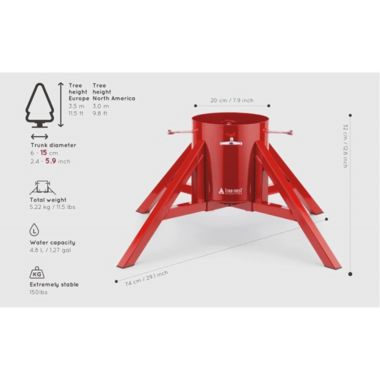 Tree Nest Christmas Tree Stand Base Holder Modern Design for 10ft Real Trees, Steel Large, Red. View a larger version of this product image.