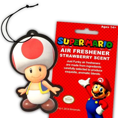 Super Mario Bros. Toad Character Air Freshener, Strawberry Scent. View a larger version of this product image.