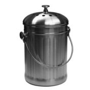 Good Ideas Kitchen Accents Stainless Steel Kitchen Composter Pail with Odor Blocking Charcoal Filter in Lid