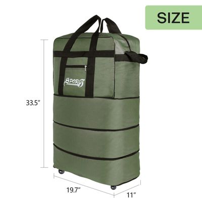 Kitcheniva 34-Inches Green Expandable Travel Carry-on Luggage Rolling