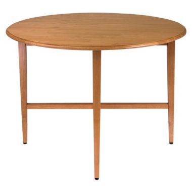 Hannah Double Drop Leaf Round Dining Table, Light Oak. View a larger version of this product image.