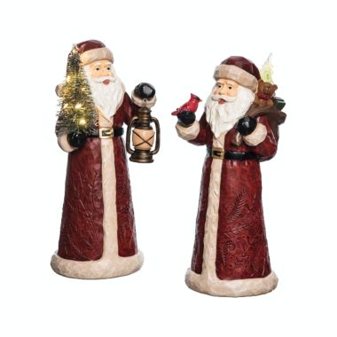 Gallerie II Light-Up LED Santa Figurine, Set of 2. View a larger version of this product image.