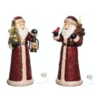 Alternate image 1 for Gallerie II Light-Up LED Santa Figurine, Set of 2
