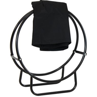 Sunnydaze Outdoor Heavy-Duty Steel Firewood Log Hoop Storage Rack with Weather-Resistant PVC Log Hoop Cover - 24" - Black. View a larger version of this product image.