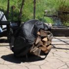 Alternate image 3 for Sunnydaze Outdoor Heavy-Duty Steel Firewood Log Hoop Storage Rack with Weather-Resistant PVC Log Hoop Cover - 24" - Black