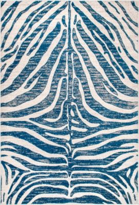 nuLOOM Royal Zebra Stripes Area Rug, 8&#39; x 10&#39;, Blue