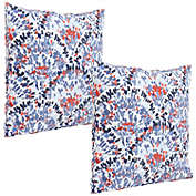 Sunnydaze Indoor/Outdoor Weather-Resistant Decorative Throw Pillows - 17" x 17" - Abstract Red/Blue - 2-Pack